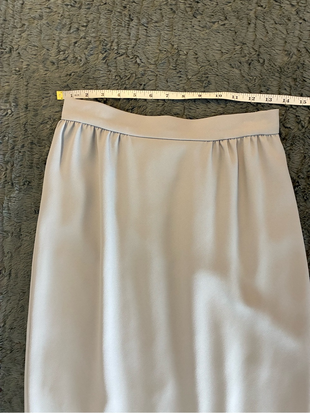Vintage Sleek Light Gray Maxi Pencil Column Skirt Back Slit - Picture 9 of 11